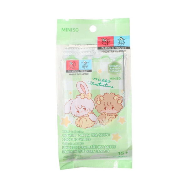 MIKKO Collection Jasmine Green Tea Scent Cooling Wipes (10 Wipes).