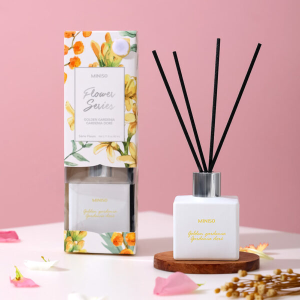 Flower Language of Four Seasons Series Reed Diffuser (Golden Gardenia). - Image 2