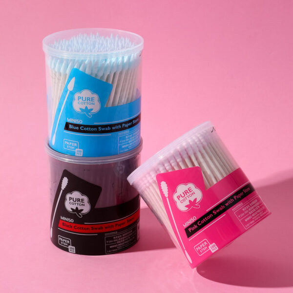 Pink Cotton Swab with Paper Stem (200 Pcs). - Image 3