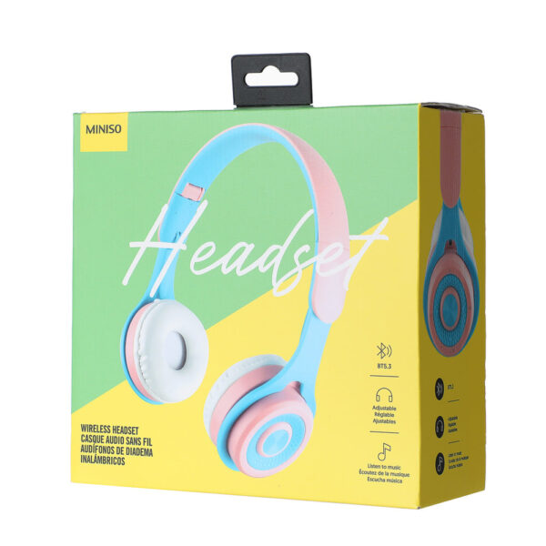 Color Blocking Wireless Headset Model: EBP-22030 (Blue & Pink). - Image 2