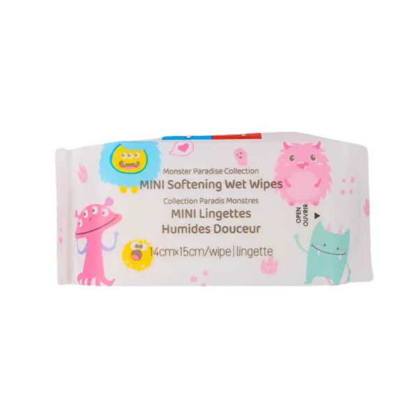 Monster Paradise Collection MINI Softening Wet Wipes (8 Wipes x 8 Pack). - Image 4