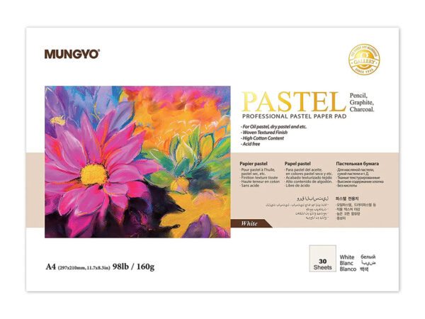 Mungyo Professional Pastel Paper Pad White Size A4. - Image 2