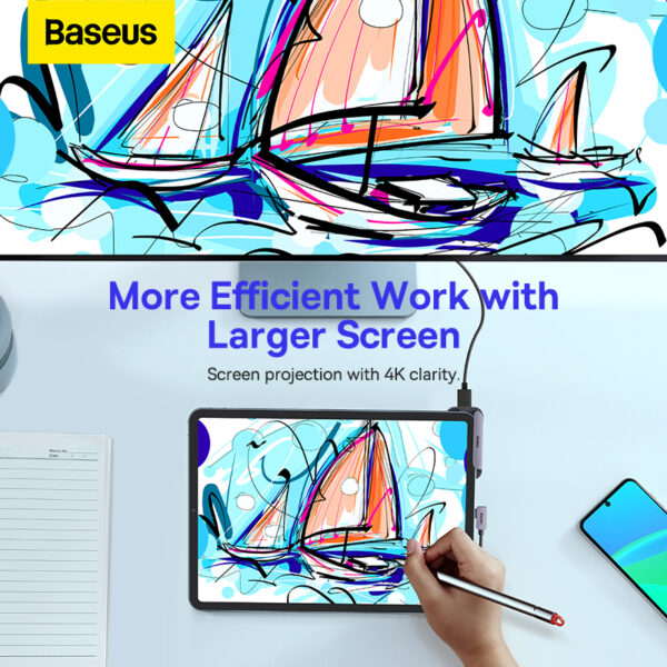 Baseus 4-Port Pad Joy Type-C HUB Adapter - Image 4