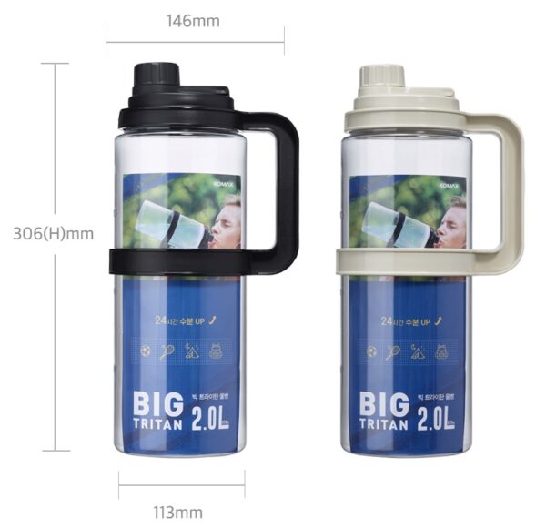 Komax Big TRITAN Water Jug 2 Ltr,item Code:21298(Ivory,Blue)