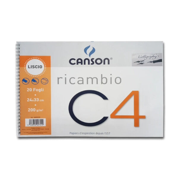 Canson Calligraphy Spiral Pad 9 x 13 inches 20 Sheets 200gsm.