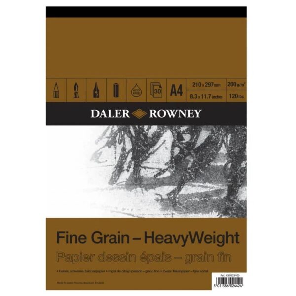 Daler Rowney Fine Grain Heavyweight Sketching & Drawing Pad Size A4.