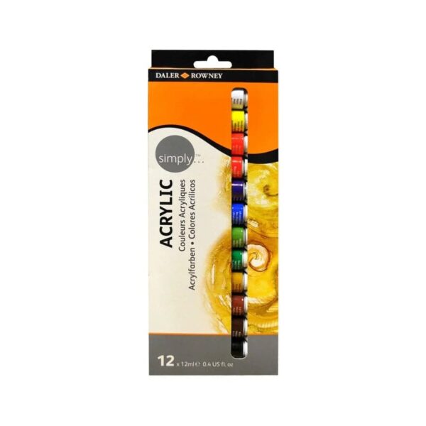 Daler Rowney Simply Acrylic Paint Set Of 12.