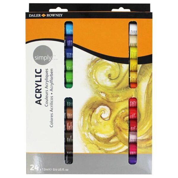 Daler Rowney Simply Acrylic Paint Set Of 24.