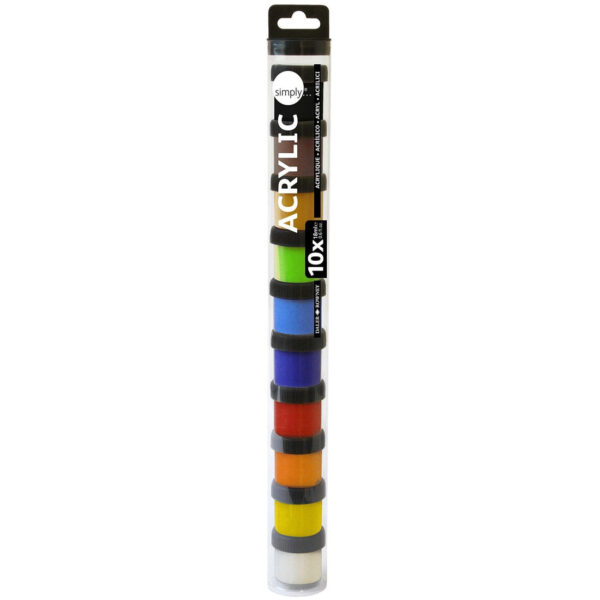 Daler Rowney Simply Acrylic Paints 18 ml Pack of 10.