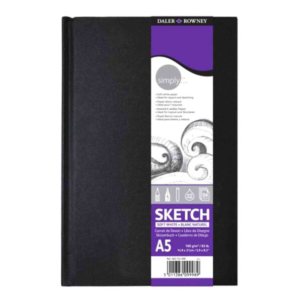 Daler Rowney Simply Hard Cover Sketchbook (Size A5). - Image 3