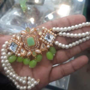 Green Choker Set| Handmade & Gold plated, Jewellery For Girls 