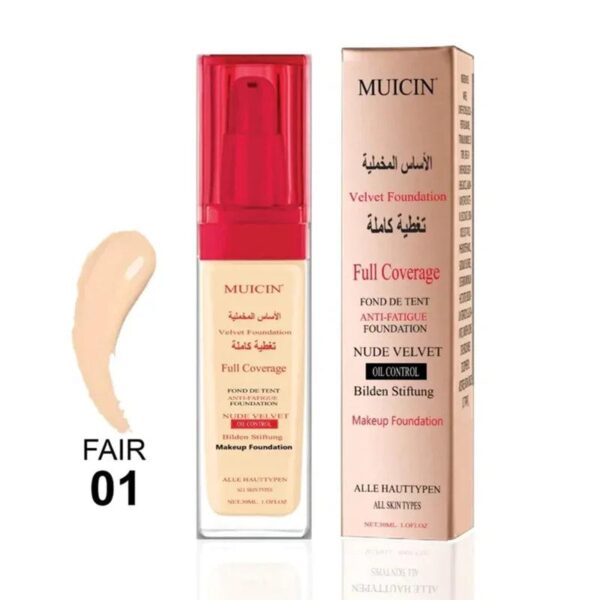 Nude Velvet Full Coverage Foundation - Maximum Smoothness, SPF 15, Shade Fair-01.