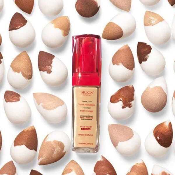 Nude Velvet Full Coverage Foundation – Maximum Smoothness, SPF 15, Shade Ivory-02. - Image 5