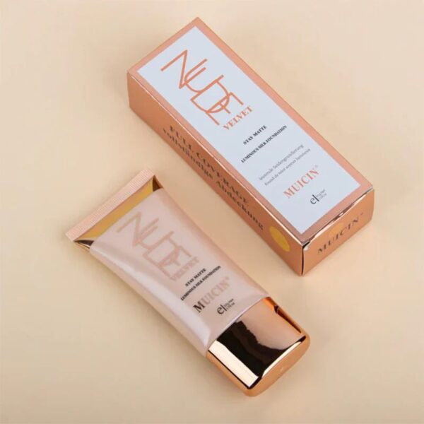 MUICIN Luminous Silk Nude Velvet Foundation, Seamless Finish for All Skin Types. Available in 3 Shades. Fair-01, Ivory-02, Sand/Beige-03. - Image 2