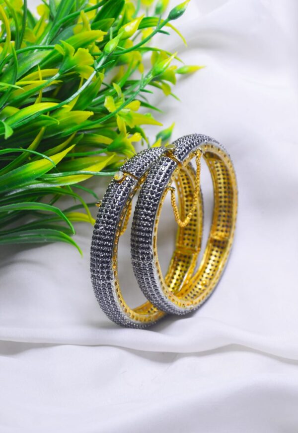 Casting Zircon Stones Openable bangles Set Exclusive By Unique Jewellery - Image 9
