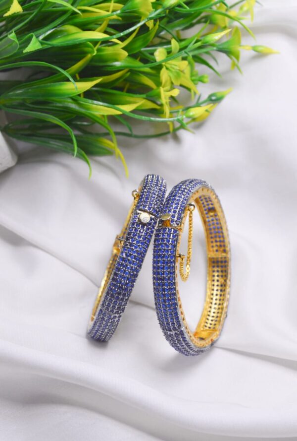 Casting Zircon Stones Openable bangles Set Exclusive By Unique Jewellery - Image 3