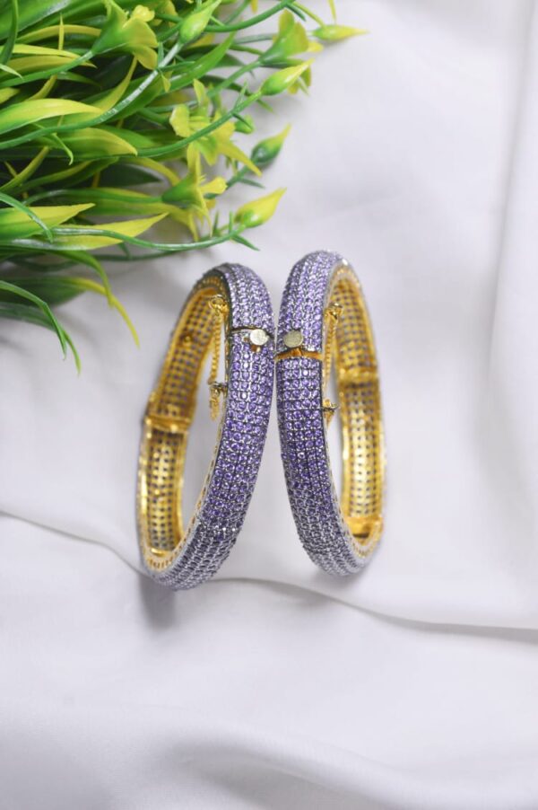 Casting Zircon Stones Openable bangles Set Exclusive By Unique Jewellery - Image 5
