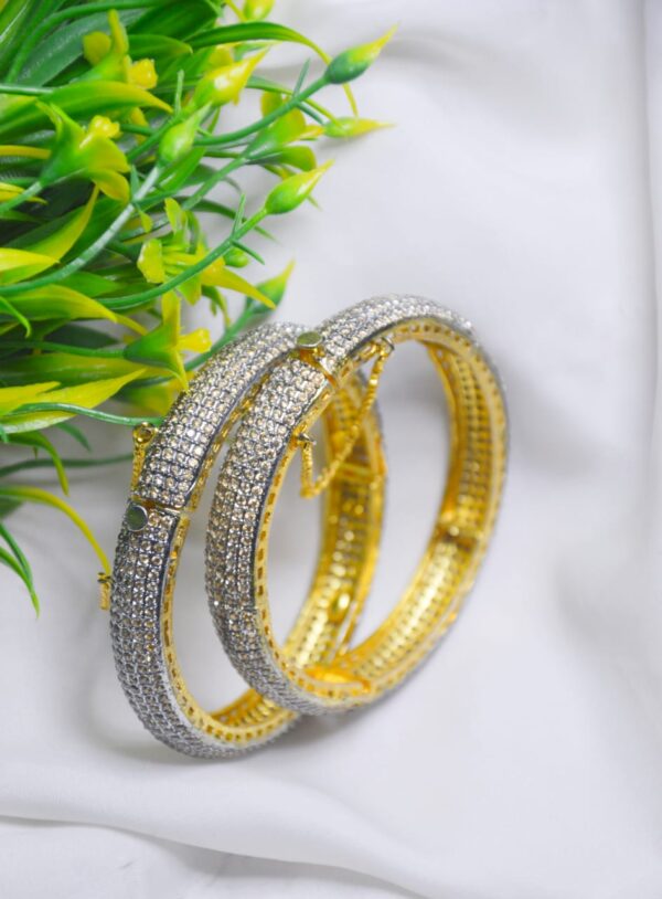 Casting Zircon Stones Openable bangles Set Exclusive By Unique Jewellery - Image 8