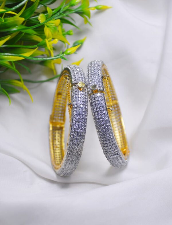 Casting Zircon Stones Openable bangles Set Exclusive By Unique Jewellery - Image 10