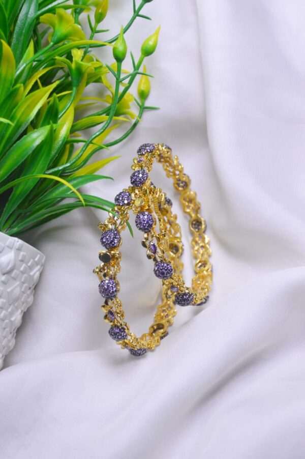 Casting Made Zircon Stones Openable bangles Set  Unique Fancy Jewellery - Image 3