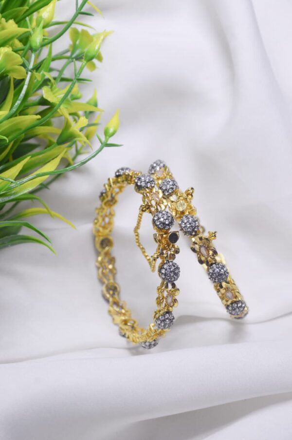 Casting Made Zircon Stones Openable bangles Set  Unique Fancy Jewellery - Image 2