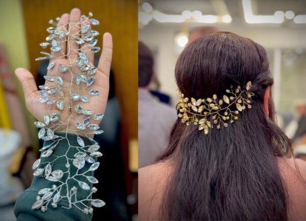 Fancy Wedding & Bridal Hair Comb Jewelry Flower Crystal Tiaras & Hair Accessories - Image 3