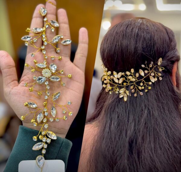 Fancy Wedding & Bridal Hair Comb Jewelry Flower Crystal Tiaras & Hair Accessories - Image 2