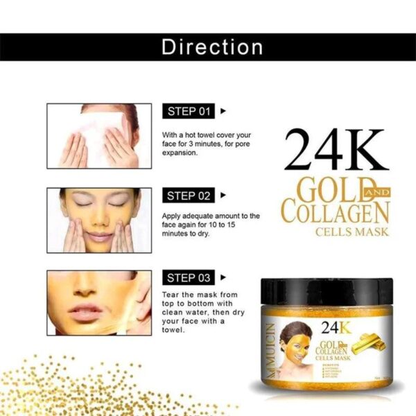 MUICIN 24K Gold & Collagen Peel-Off Mask | Radiance & Youthful Skin. - Image 4