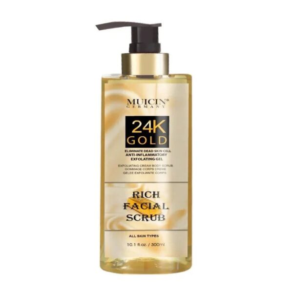Muicin Rich Facial Scrub - 24K Gold Exfoliating & Anti-Inflammatory Treatment, Purify & Revitalize (300 ML)