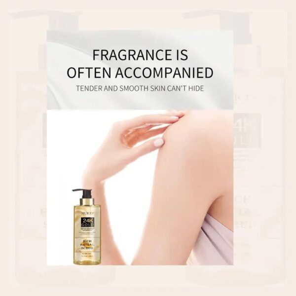 Muicin Rich Facial Scrub - 24K Gold Exfoliating & Anti-Inflammatory Treatment, Purify & Revitalize (300 ML) - Image 3