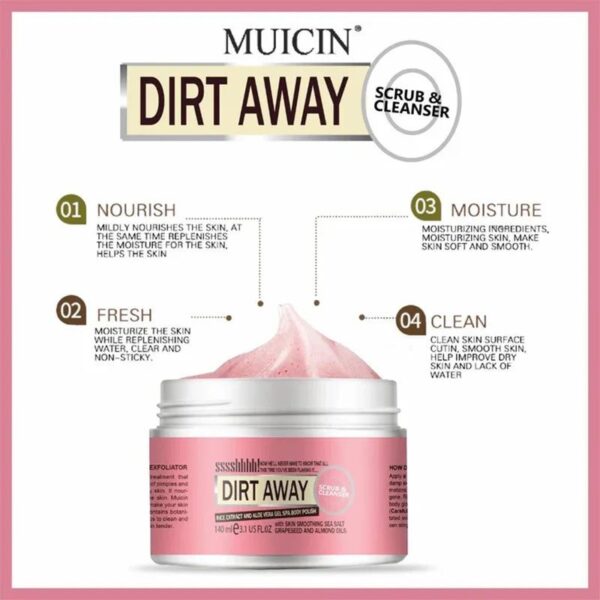 Muicin Deep Clean & Exfoliate Scrub, Refresh & Revitalize, Effective Exfoliation & Smooth Skin- 140 Grams. - Image 6