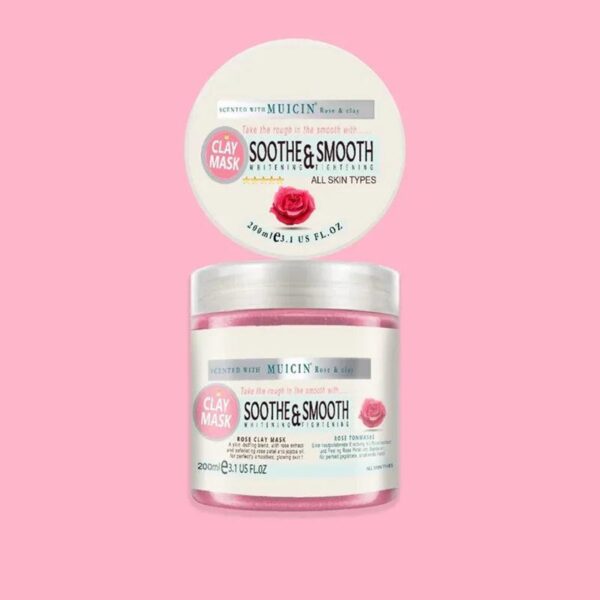 Muicin Soothing Rose Pink Clay Mask - 200ml | Deep Cleanse & Refresh Your Skin. - Image 7