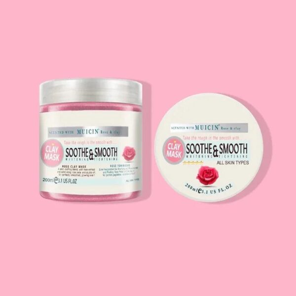 Muicin Soothing Rose Pink Clay Mask - 200ml | Deep Cleanse & Refresh Your Skin. - Image 5