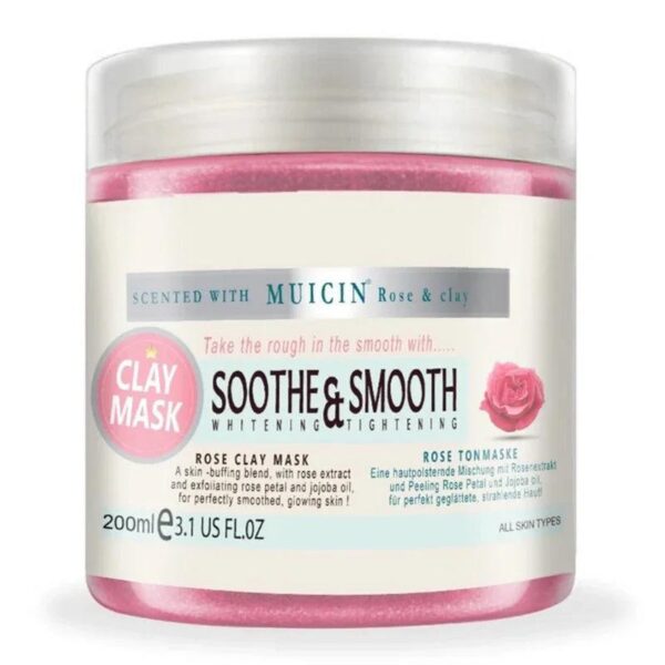Muicin Soothing Rose Pink Clay Mask - 200ml | Deep Cleanse & Refresh Your Skin. - Image 6