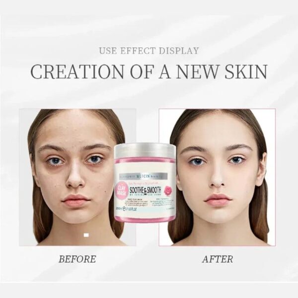 Muicin Soothing Rose Pink Clay Mask - 200ml | Deep Cleanse & Refresh Your Skin. - Image 2
