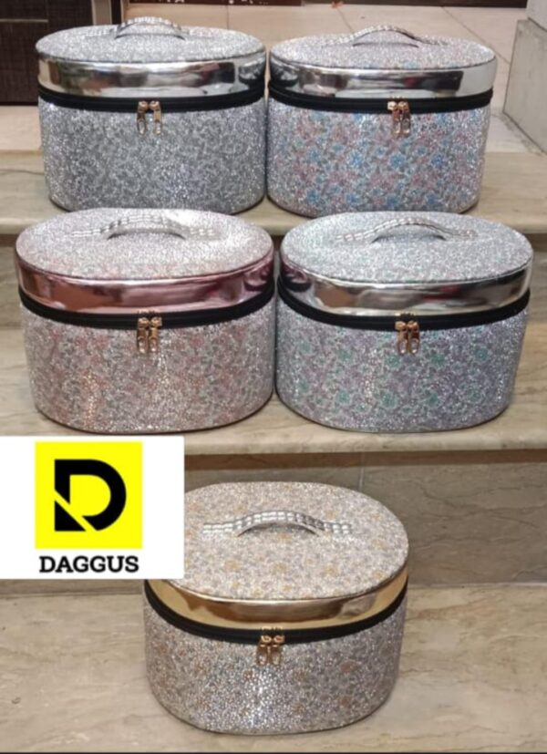Fancy Makeup and Cosmetic Box Round Shape for Women.