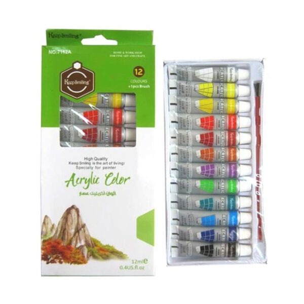 Keep Smiling Acrylic Paints Pack of 12.