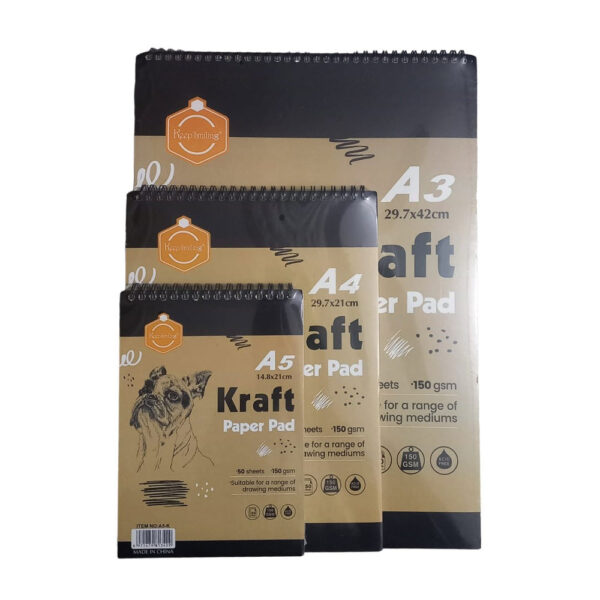 Keep Smiling Kraft Paper Pad 50 Sheets Size A5. - Image 3