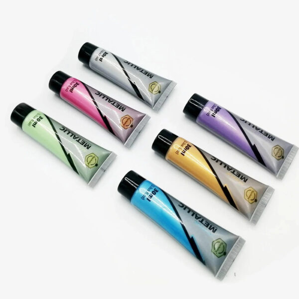 Keep Smiling Metallic Acrylic Paint 30 ml Pack Of 6. - Image 3