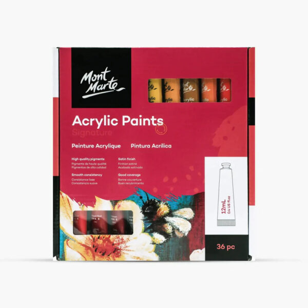 Mont Marte Acrylic Colour Paint Signature 12 ml Set Of 36.