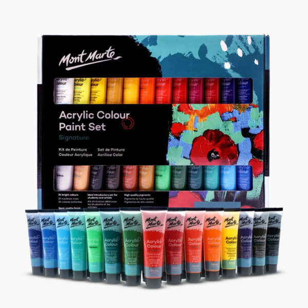 Mont Marte Acrylic Colour Paint Signature Set 36 ml Pack of 24.