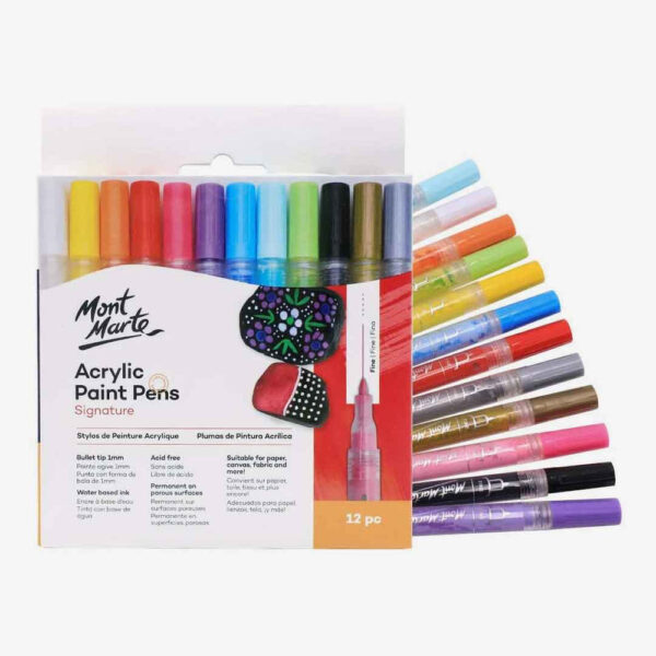 Mont Marte Acrylic Paint Pens Pack Of 12. - Image 7
