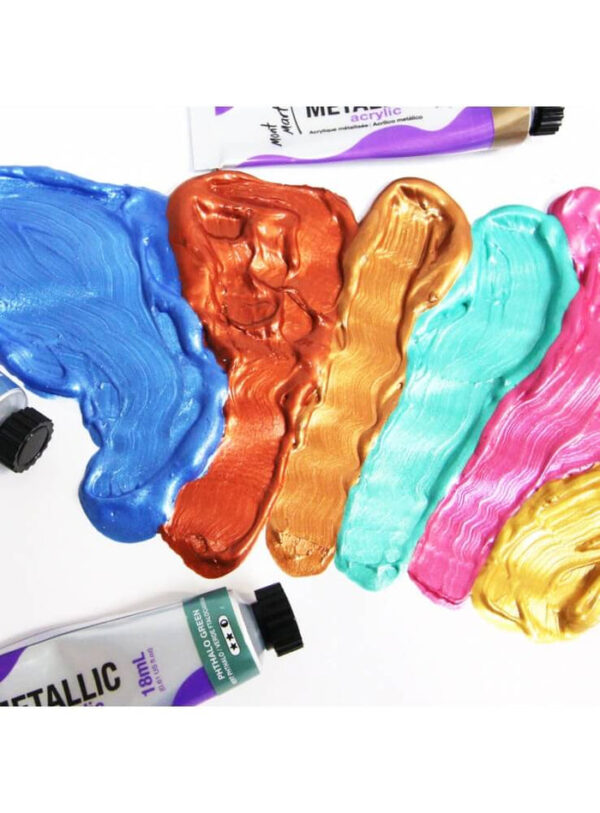Mont Marte Metallic Acrylic Paints 18 ml Tubes Set Of 8 Pieces. - Image 5
