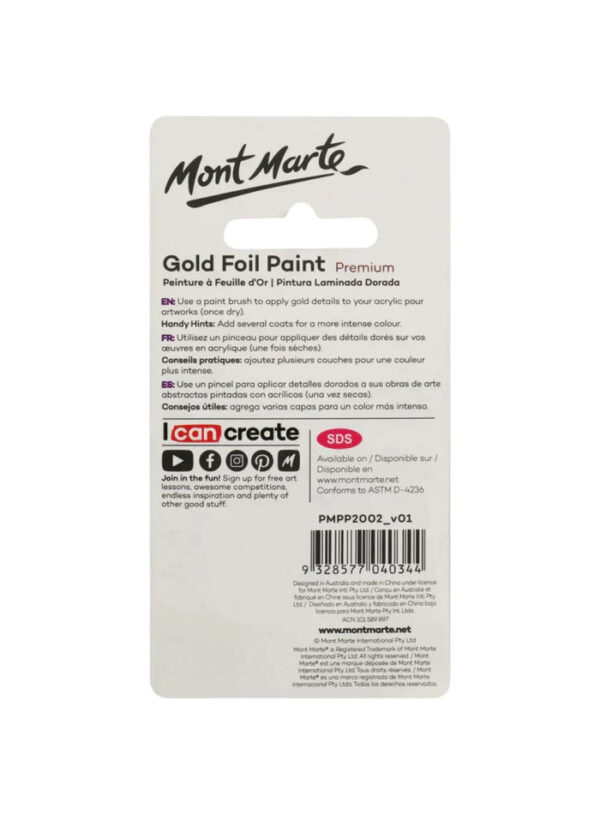 Mont Marte Premium Gold Foil Paint 20 ml. - Image 5