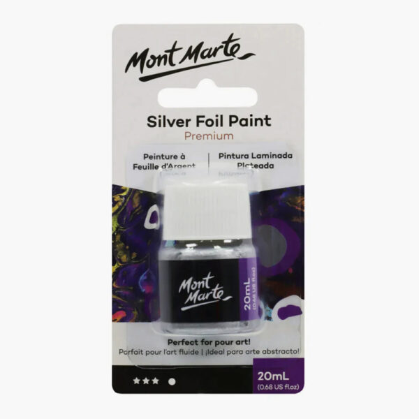 Mont Marte Premium Silver Foil Paint 20 ml. - Image 3