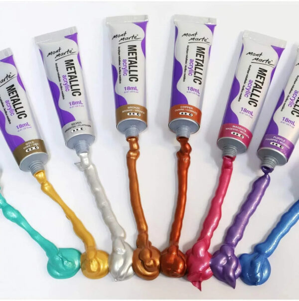 Mont Marte Metallic Acrylic Paints 18 ml Tubes Set Of 8 Pieces. - Image 8