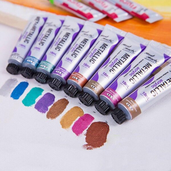 Mont Marte Metallic Acrylic Paints 18 ml Tubes Set Of 8 Pieces. - Image 6