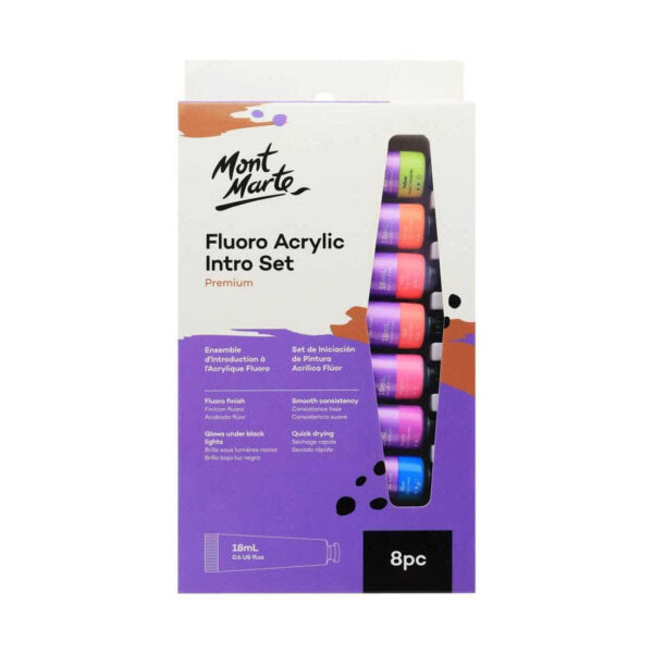 Mont Marte Fluorescent Acrylic Paints 18 ml Set Of 8 Pcs. - Image 4