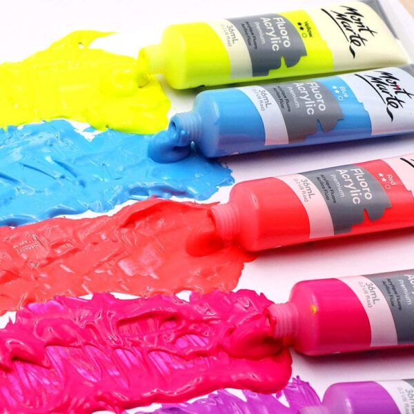 Mont Marte Fluorescent Acrylic Paints 18 ml Set Of 8 Pcs. - Image 2