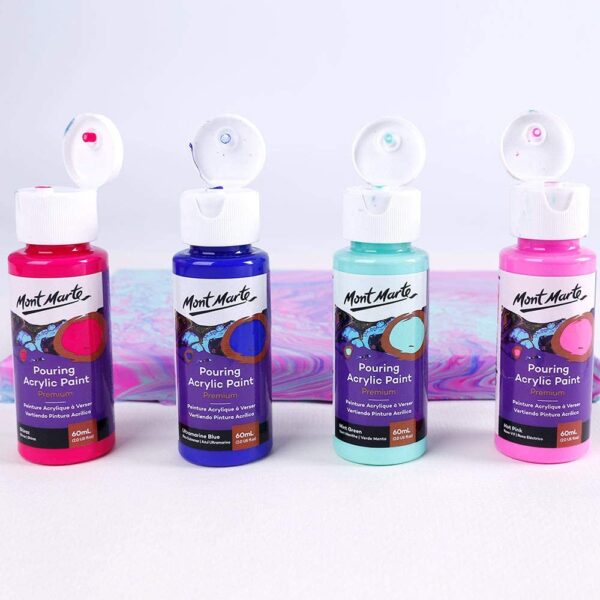 Mont Marte Pouring Acrylic Paint Premium Set Of 4 60 ml Aurora. - Image 3